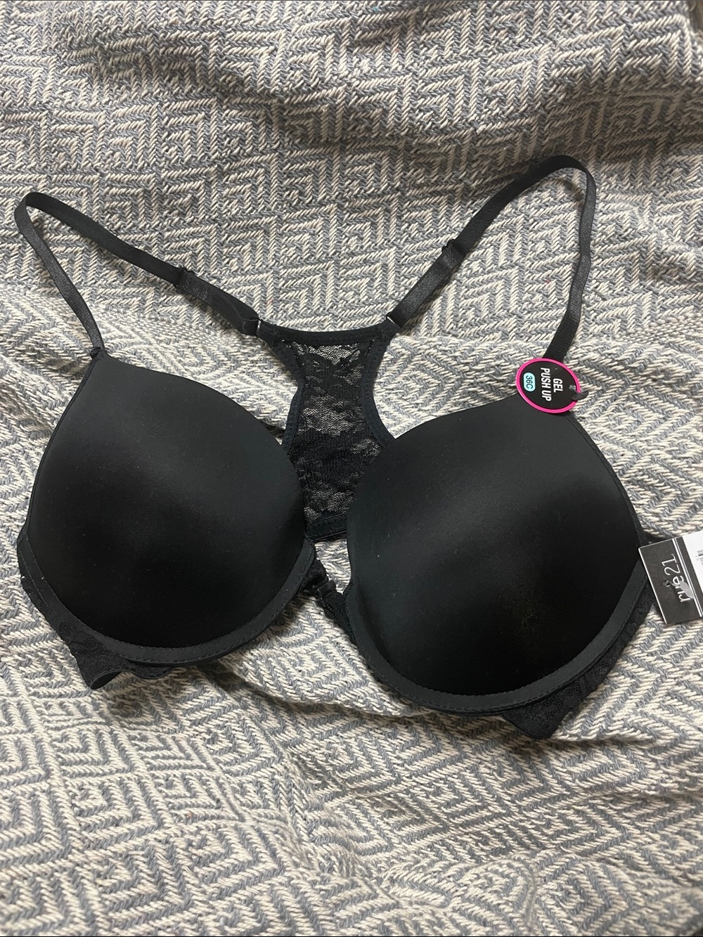 Rue 21 Black Lace-Trim Front-Closure T-Shirt Bra - Women Intimates